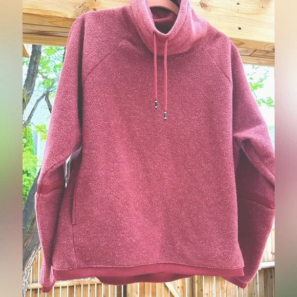 Nike Therma Funnel Neck Sweatshirt Fleece Pullover Large Burgundy Mauve - Picture 2 of 16